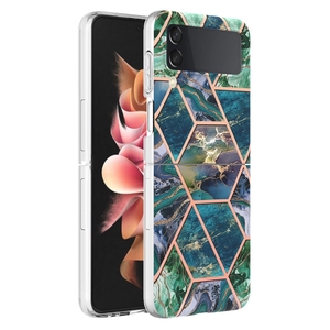 F�r Samsung Galaxy Z Flip4 Electroplating Splicing Marmor TPU H�lle Schutz Cover Handy Tasche Muster / Motiv H�lle Etuis Muster