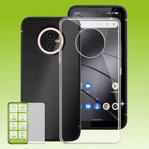 F�r Gigaset GX4 Silikoncase TPU Transparent + 0,26 H9 Glas Handy Tasche H�lle Schutz Cover