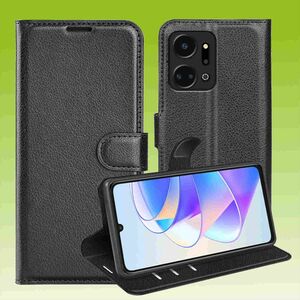 Für Honor X7a Handy Tasche Wallet Premium Schutz Hülle Case Cover Etuis Neu Zubehör Schwarz