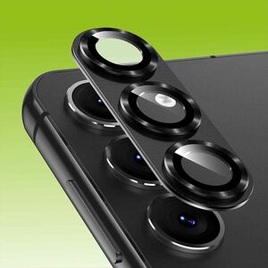 F�r Samsung Galaxy S23 / S23 Plus Back Kamera Aluminiumlegierung Schutz H9 Hart Glas Cover Schwarz Neu