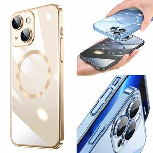 Fr Apple iPhone 13 Mini Electroplating TPU Silikon Etuis Handy Hlle Transparent Gold