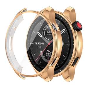 Fr Amazfit GTR 4 Smartwatch-Hlle mit Displayschutz Gold Hlle Case