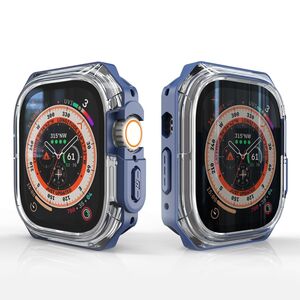 Fr Apple Watch Ultra 1 + 2 49mm Uhr Gehuse Silikon Schutz Hlle Blau
