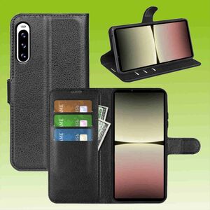 Fr Sony Xperia 10 V 5. Generation Handy Tasche Wallet Premium Schutz Hlle Case Cover Etuis Neu Zubehr Schwarz