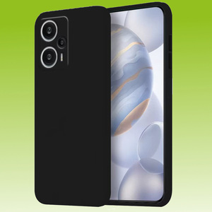 Fr Xiaomi Poco F5 Silikoncase TPU Schutz Schwarz Handy Tasche Hlle Cover Etui Neu