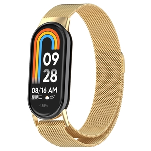 Milanese Uhrenarmband mit Magnetverschluss fr Xiaomi Mi Band 8 Gold