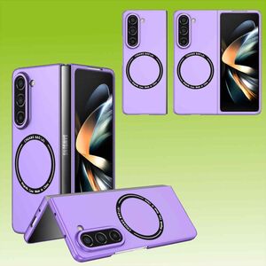 F�r Samsung Galaxy Z Fold5 5G Magnet Magsafe Handy H�lle Etuis Lila