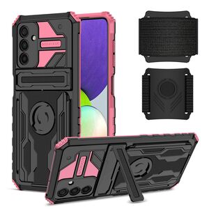 Fr Samsung Galaxy A54 5G Shockproof Armor Hlle mit Armband Schutz Rosa