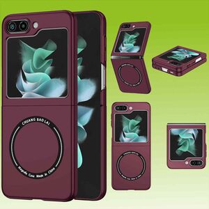 Fr Samsung Galaxy Z Flip5 5G Magnet Magsafe Handy Hlle Etuis Weinrot