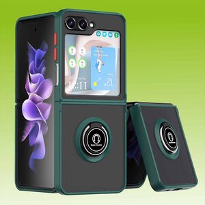 Fr Samsung Galaxy Z Flip5 5G Ring Magnet Handy Hlle Dunkel Grn Case