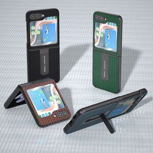 F�r Samsung Galaxy Z Flip5 5G Echt Leder Handy Tasche Luxus Serie H�lle Cover 