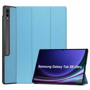 Fr Samsung Galaxy Tab S10 / S9 / S8 Ultra 3folt Wake UP Smart Cover Hellblau Tasche Etuis Hlle