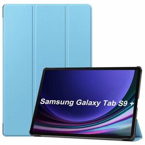 Fr Samsung Galaxy Tab S9+ Plus und FE 3folt Wake UP Smart Cover Hellblau Tasche Etuis Hlle