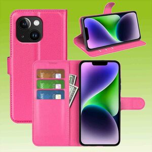 Fr Apple iPhone 15 Handy Tasche Wallet Premium Schutz Hlle Case Cover Etuis Neu Zubehr Pink