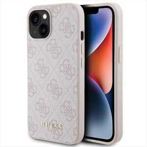 Guess Apple iPhone 15 Plus Schutzhlle Case 4G Metal Gold Logo Pink