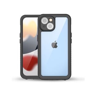 Fr Apple iPhone 15 360 Grad Full Body Wasserdichte Handy Tasche Black