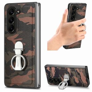 F�r Samsung Galaxy Z Fold5 5G Camouflage Schutzh�lle mit Ringhalter