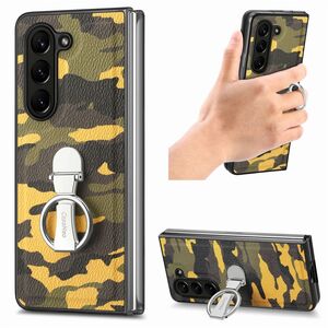 F�r Samsung Galaxy Z Fold5 5G Camouflage Schutzh�lle mit Ringhalter