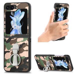 F�r Samsung Galaxy Z Flip5 5G Camouflage Schutzh�lle mit Ringhalter