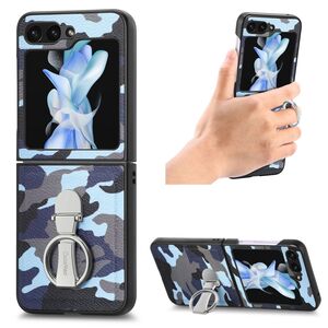 F�r Samsung Galaxy Z Flip5 5G Camouflage Schutzh�lle mit Ringhalter