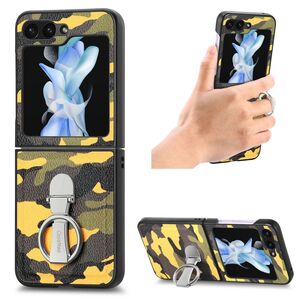 F�r Samsung Galaxy Z Flip5 5G Camouflage Schutzh�lle mit Ringhalter