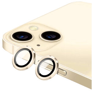 F�r Apple iPhone 15 / 15 Plus Schutzglas Kamera Linse H9 Gold