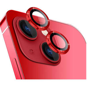 Fr Apple iPhone 15 / 15 Plus Schutzglas Kamera Linse Hart Glas H9 Rot