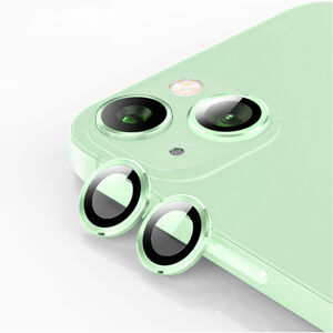 F�r Apple iPhone 15 / 15 Plus Schutzglas Kamera Linse H9 Hellgr�n