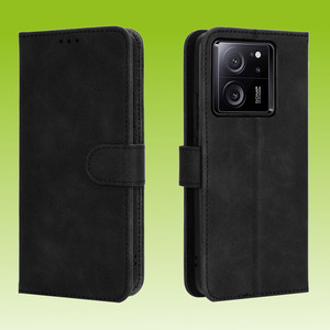 Fr Xiaomi 13T / 13T Pro Handy Tasche Wallet Premium Schutz Hlle Case Cover Etuis Neu Zubehr Schwarz