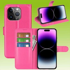 F�r Apple iPhone 15 Pro Max Handy Tasche Wallet Premium Schutz H�lle Case Cover Etuis Neu Zubeh�r Pink