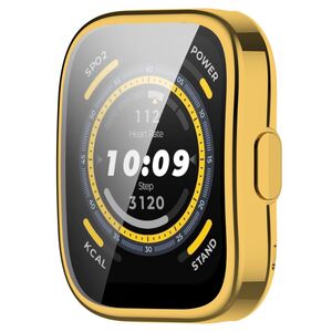 F�r Amazfit Bip 5 TPU Silikon Smart Watch H�lle mit Schutzglas Gold