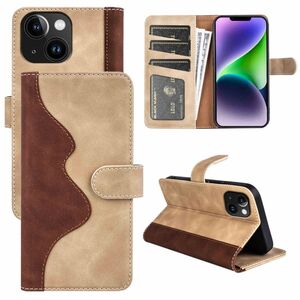 Fr Apple iPhone 15 Design Handy Tasche Wallet Premium Braun Schutz Hlle Case Cover Etuis Zubehr