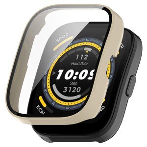 Fr Amazfit Bip 5 Kunststoff Smart Watch Hlle + Schutzglas Elfenbein