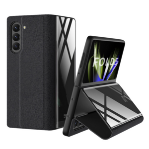 F�r Samsung Galaxy Z Fold5 5G Schutzh�lle Kunstleder + Kartenhalter