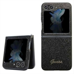 Guess Samsung Galaxy Z Flip5 Schutzhlle Case Glitter Script Schwarz