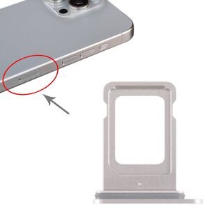 SIM + SIM Card Tray fr Apple iPhone 15 Pro Ersatzteil Wei