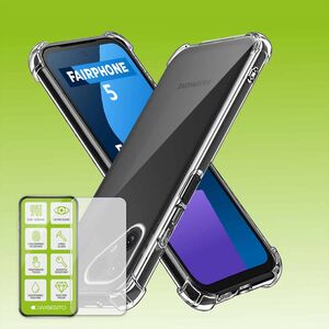 Fr Fairphone 5 Schock TPU Case Transparent + 0,26 H9 Glas Hlle Schutz 