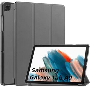 Fr Samsung Galaxy Tab A9 3folt Wake UP Smart Cover Tasche Etuis Hlle Grau
