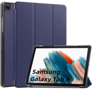 Fr Samsung Galaxy Tab A9 3folt Wake UP Smart Cover Tasche Etuis Hlle Dunkelblau