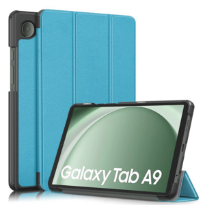 Fr Samsung Galaxy Tab A9 3folt Wake UP Smart Cover Tasche Etuis Hlle Hellblau