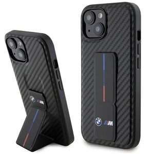 BMW Apple iPhone 15 Carbon Hardcase Schutzhlle mit Stand Case Schwarz