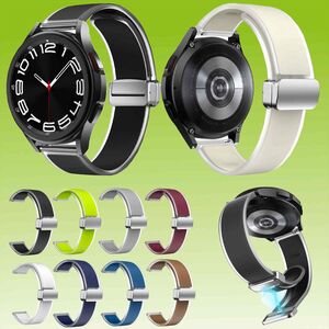 F�r Samsung Galaxy Watch FE / 6 / 5 / 4 44mm und 40mm Magnetisches Silikon Armband Watch Ersatz Arm Band