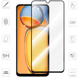 Fr Xiaomi Redmi 13C 2x 3D Premium 0,3 mm H9 Hart Glas Schwarz Folie