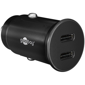 Goobay Dual-USB-C(TM) PD (Power Delivery) Auto-Schnellladegert (30 W) Schwarz 