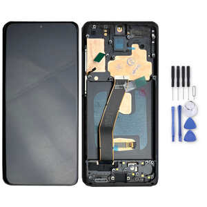 Fr Samsung Galaxy S20 Display Full OLED mit Rahmen Einheit Touch Ersatzteil Reparatur Schwarz
