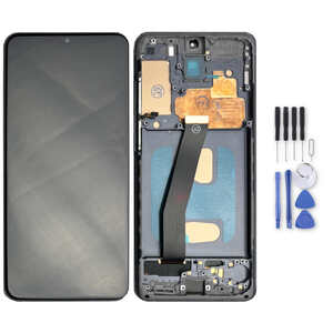 Fr Samsung Galaxy S20 Display Full TFT LCD mit Rahmen Einheit Touch Ersatzteil Reparatur Schwarz (ohne Fingerprint)