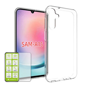 Fr Samsung Galaxy A15 Silikoncase TPU Hlle Transparent + H9 HartGlas