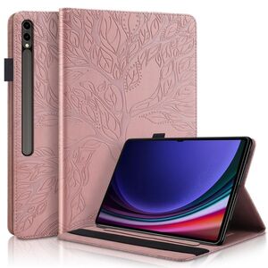 Fr Samsung Galaxy Tab S10 / S9 / S8 Ultra Baum Muster Kunstleder Schutz Hlle Cover Tasche Case Pink