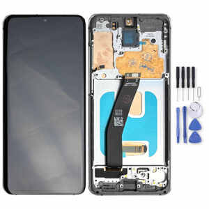 Fr Samsung Galaxy S20 Display Full OLED mit Rahmen Einheit Touch Ersatzteil Reparatur Silber