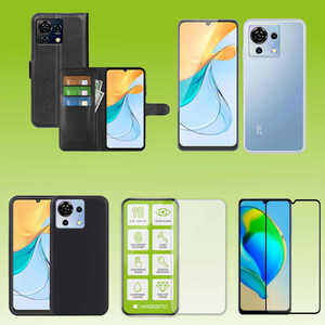 Fr ZTE Blade V50 Vita Cover Handy Tasche Etuis TPU Hart Glas Panzer Folie AUSWAHL